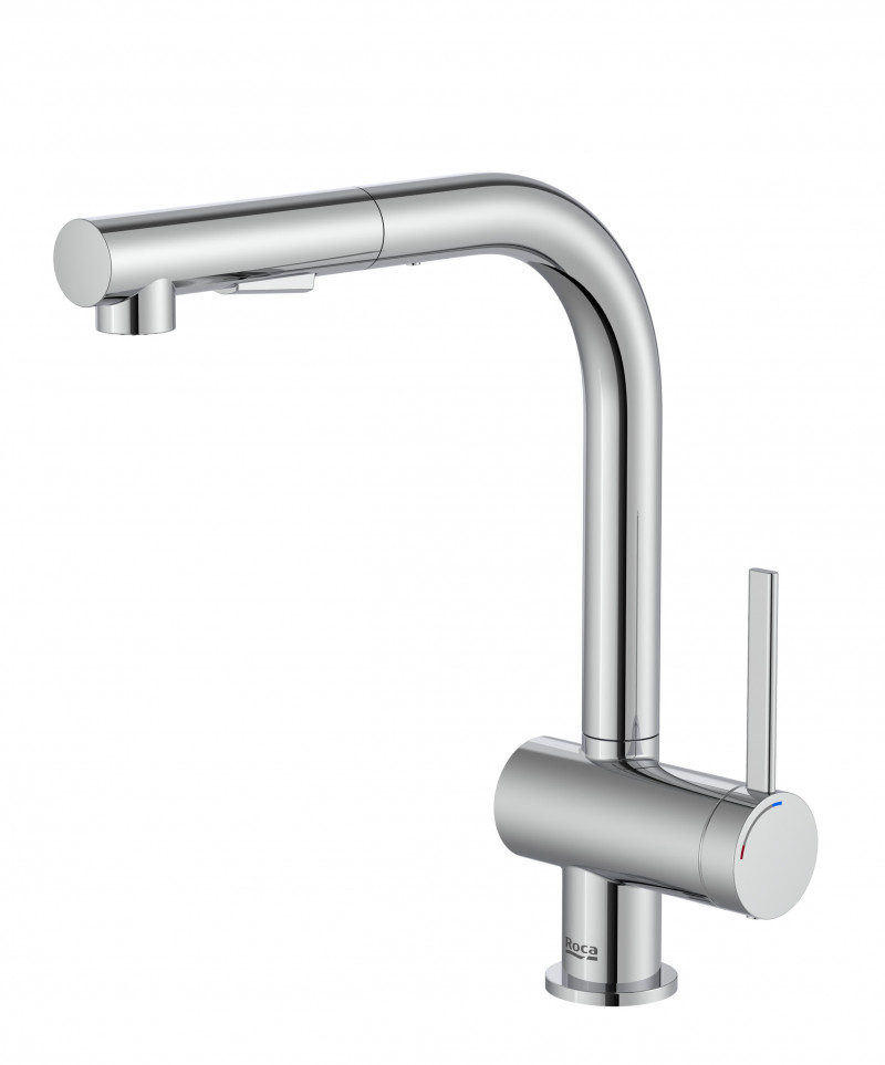 Roca Ona bateria kuchenna z wyciąganą wylewką chrom A5A851FC00