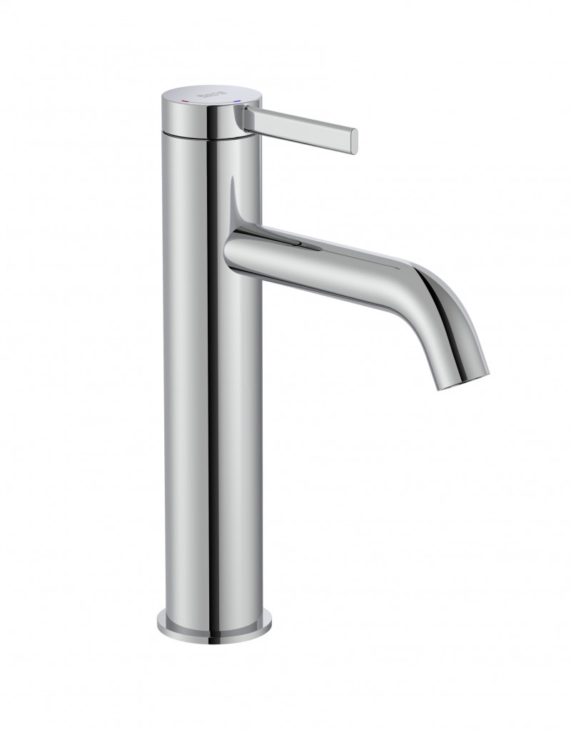 Roca Ona bateria umywalkowa średnia Cold Start z korkiem click-clack chrom A5A3C9EC00