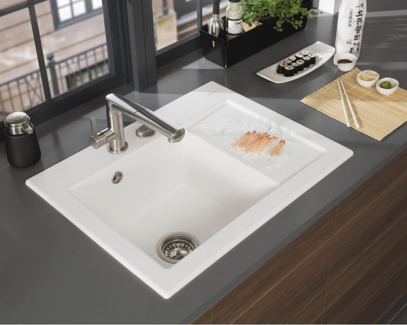 Villeroy&Boch Subway 45 Compact zlewozmywak ceramiczny 1 komora z lewej strony Weiss Alpin CeramicPlus 331201R1