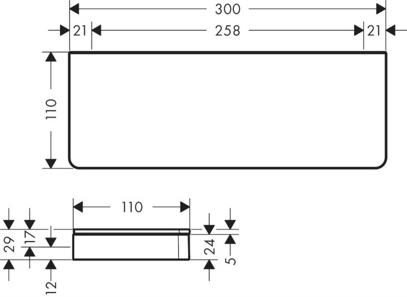 Axor Universal Softsquare półka 300 mm złoty optyczny polerowany 42838990