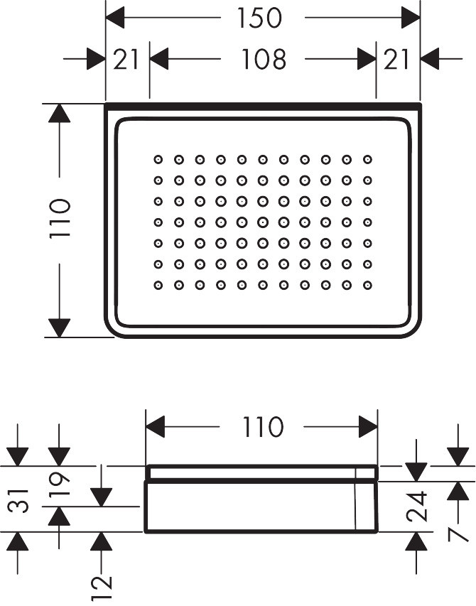 Axor Universal Softsquare mydelniczka/półka złoty optyczny polerowany 42803990