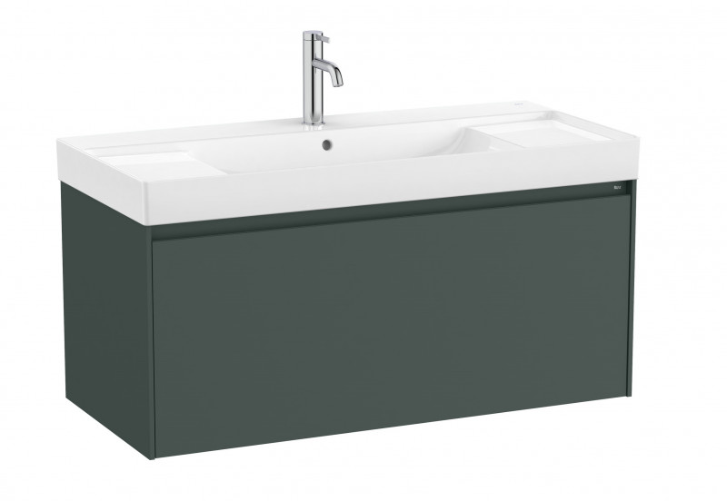 Roca Ona zestaw łazienkowy Unik z 1 szufladą 100 cm ciemny zielony mat A851686513