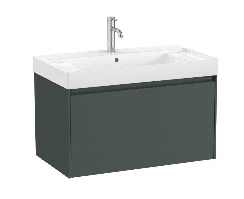Roca Ona zestaw łazienkowy Unik z 1 szufladą 80 cm ciemny zielony mat A851685513