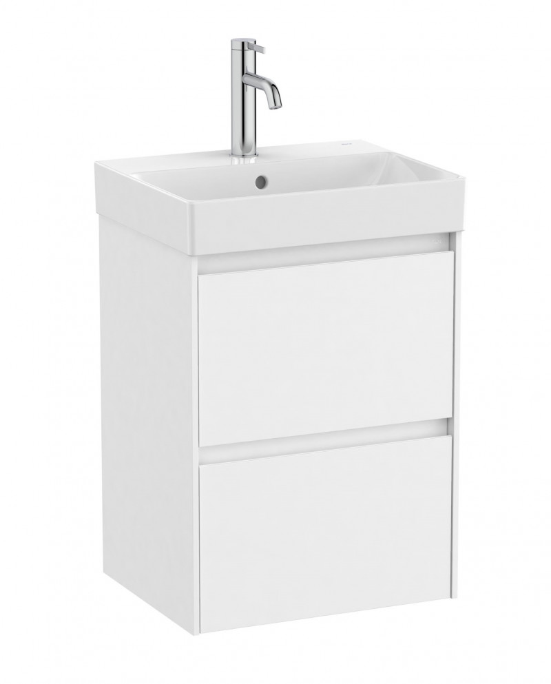 Roca Ona zestaw łazienkowy Unik Compacto z 2 szufladami 45 cm biały mat A851681509