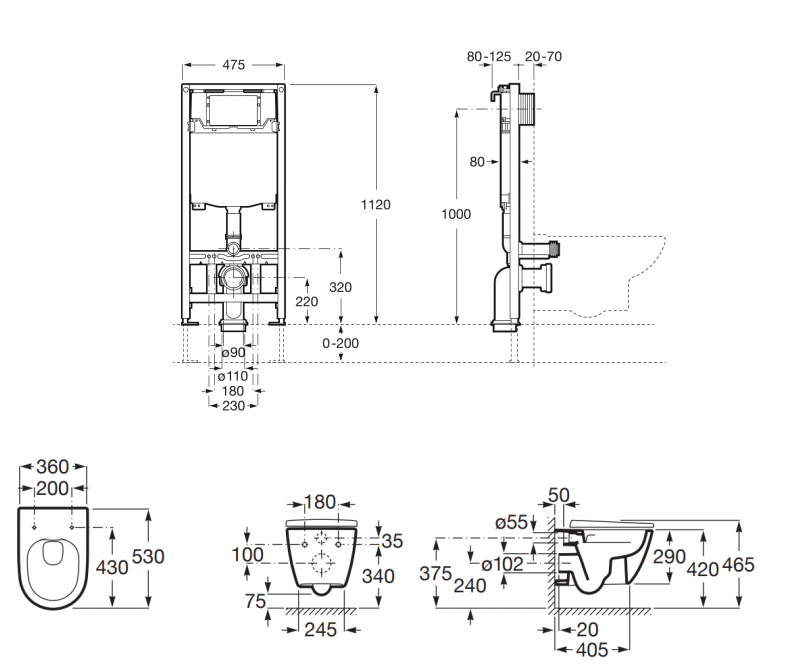 Roca zestaw podtynkowy Duplo One + Miska WC Ona Rimless z deską wolnoopadającą A893106300