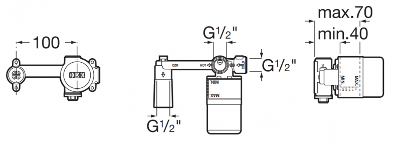 Roca Ona element podtynkowy do montażu baterii umywalkowej chrom A5E3501C00