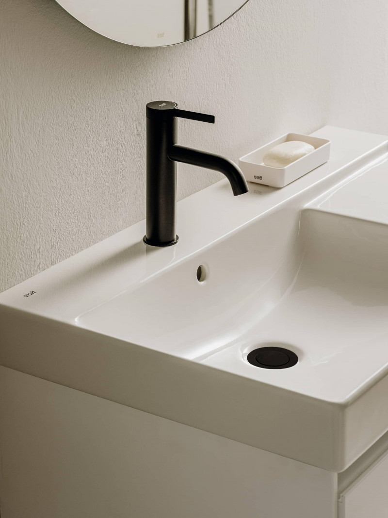 Roca Ona umywalka wisząca lewa 80x46 Fineceramic biały Supraglaze A327689S00