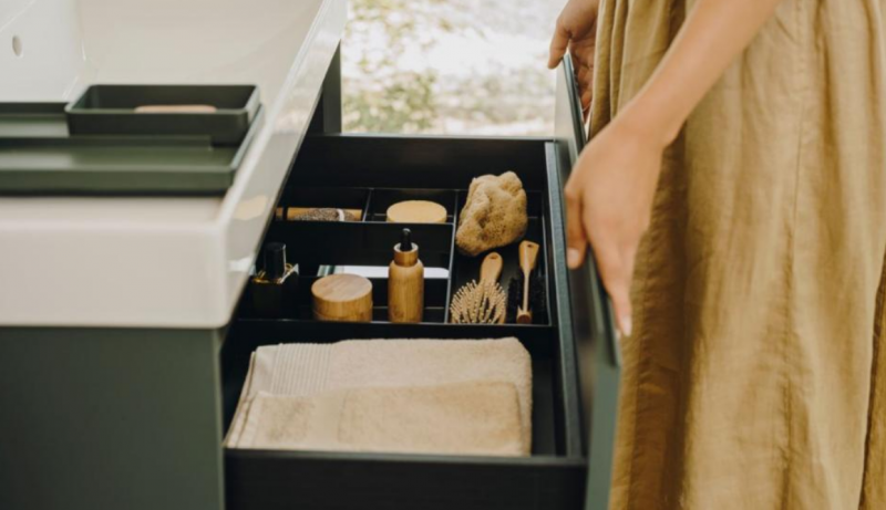 Roca Ona zestaw łazienkowy Unik z 1 szufladą 100 cm ciemny zielony mat A851686513