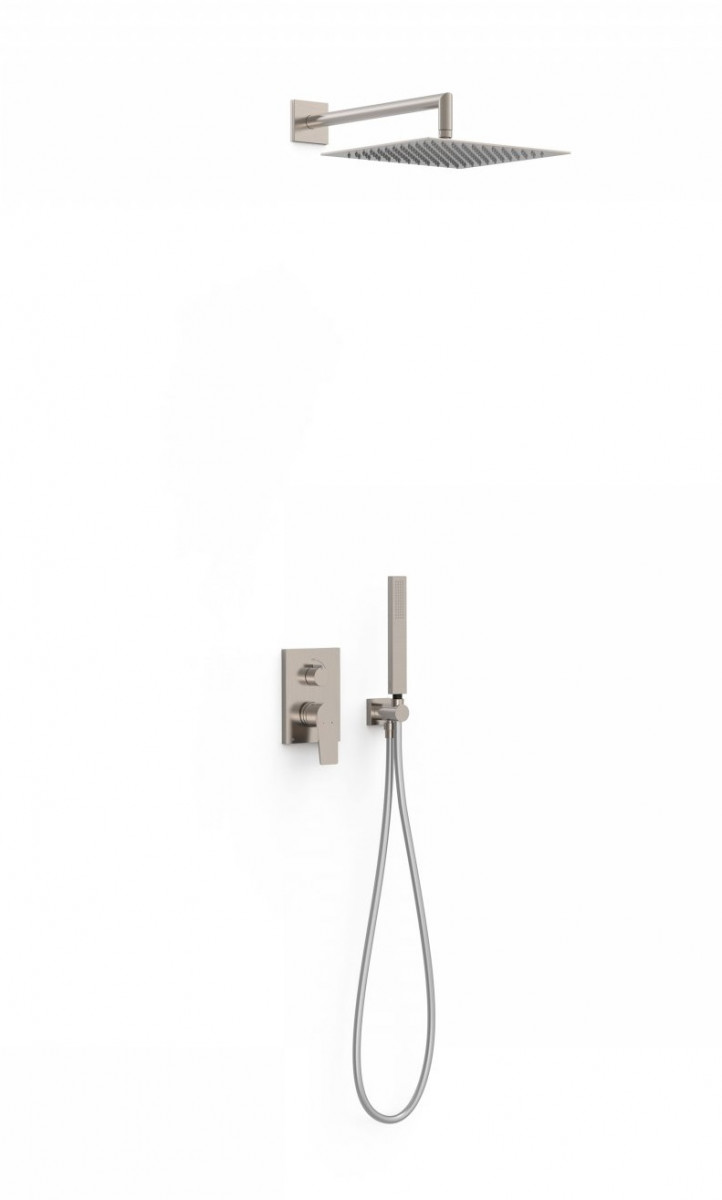 Tres Exclusive Project-Tres zestaw prysznicowy podtynkowy z deszczownicą 30x30 kompletny stal 21128004AC