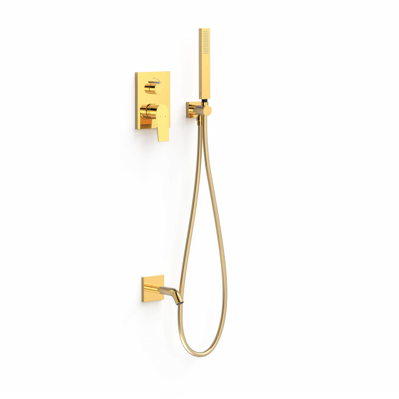 Tres Exclusive Project-Tres zestaw wannowy podtynkowy z wylewką kompletny 24K złoto 21128007OR