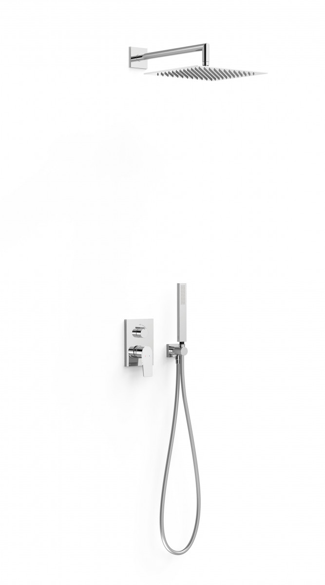 Tres Exclusive Project-Tres zestaw prysznicowy podtynkowy z deszczownicą 30x30 kompletny chrom 21128004