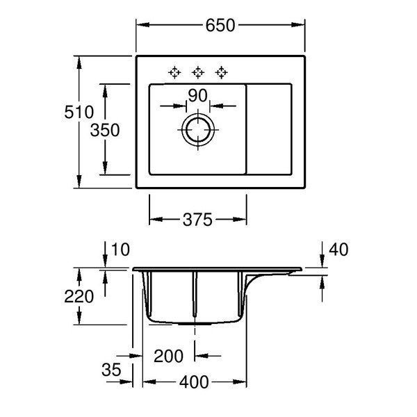 Villeroy&Boch Subway 45 Compact zlewozmywak ceramiczny 1 komora z lewej strony Weiss Alpin CeramicPlus 331201R1