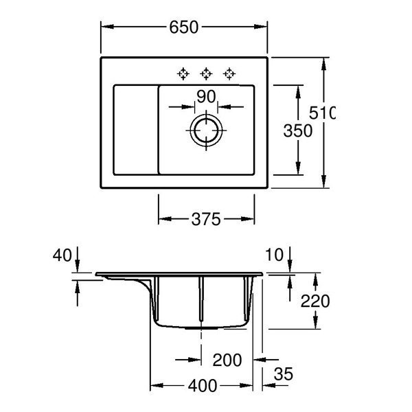 Villeroy&Boch Subway 45 Compact zlewozmywak ceramiczny 1 komora z prawej strony Stone White CeramicPlus 331301RW