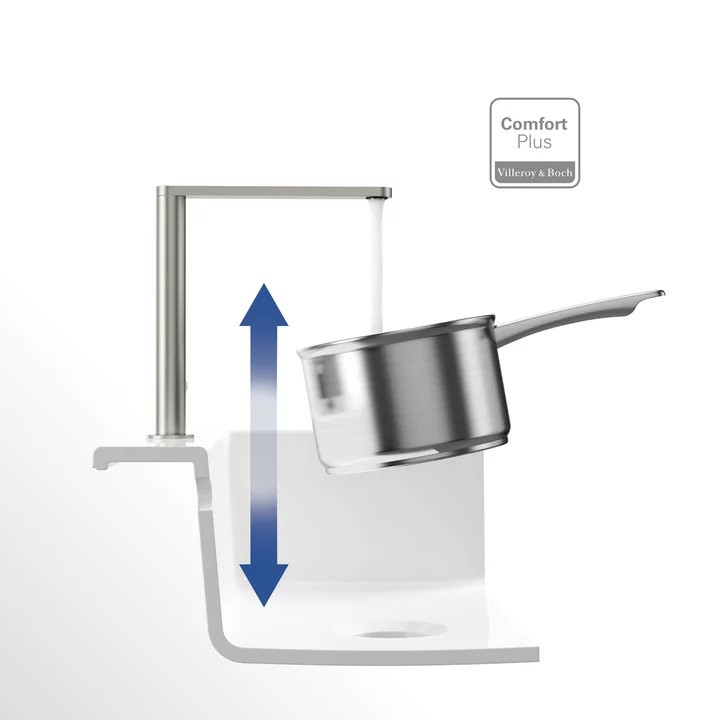 Villeroy&Boch Finera bateria kuchenna z obrotową wylewką stal szczotkowana 927000LC