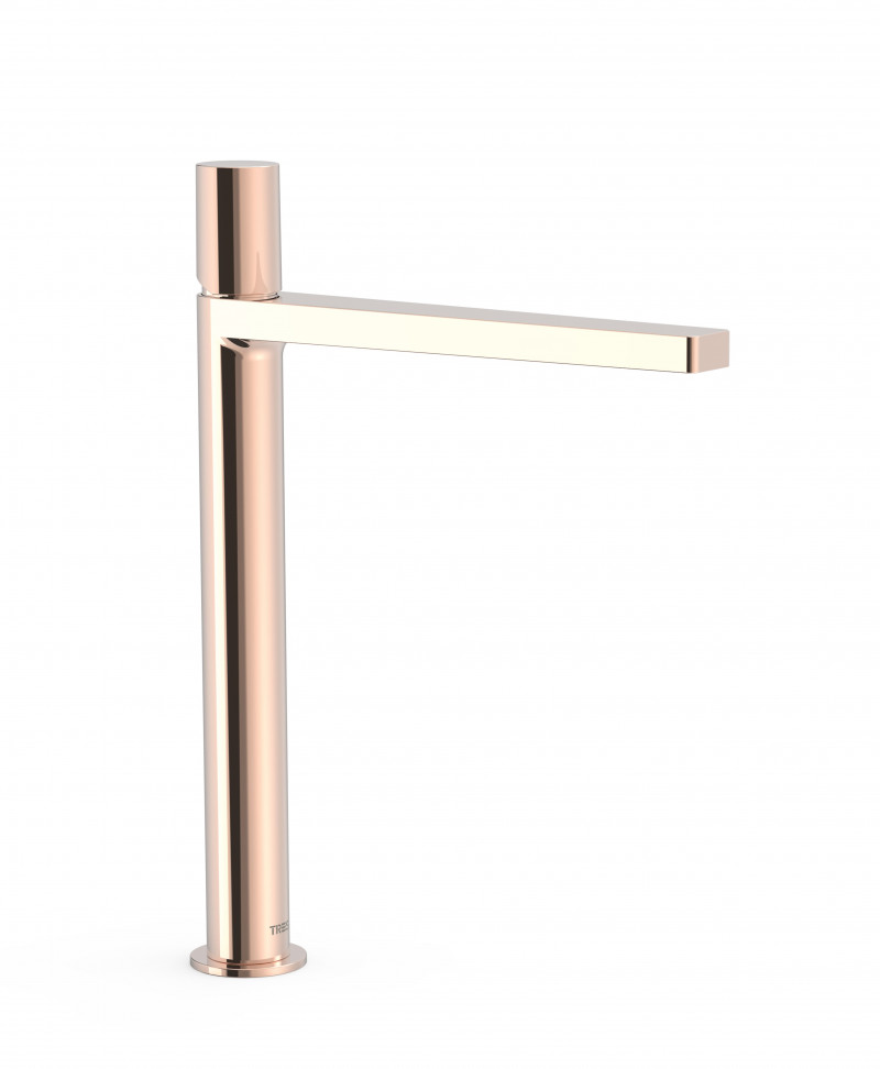 Tres Exclusive Project-Tres bateria umywalkowa wysoka XL 24K różowe złoto 21180302OP