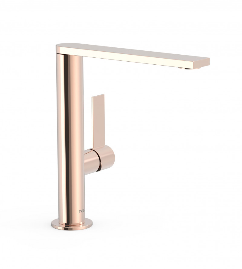 Tres Exclusive Project-Tres bateria umywalkowa wysoka XL 24K różowe złoto 21140501OP