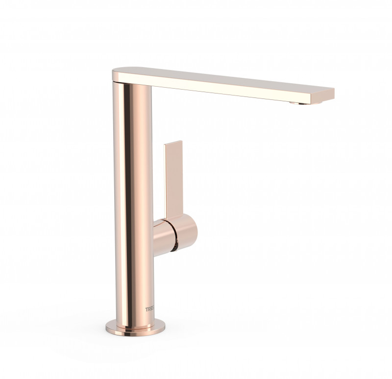 Tres Exclusive Project-Tres bateria umywalkowa wysoka 24K różowe złoto 21130501OP