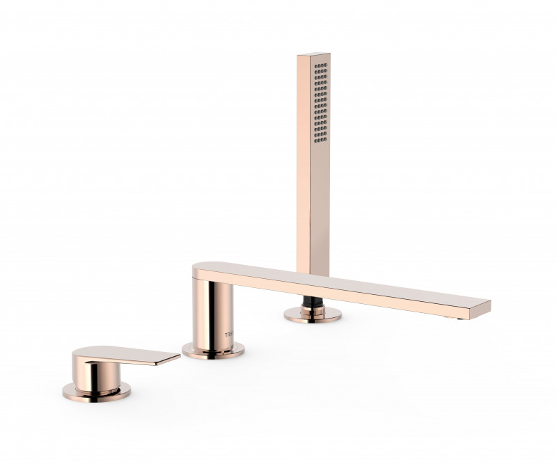 Tres Exclusive Project-Tres bateria wannowa 3-otworowa wylewka 230 mm 24K różowe złoto 211.161.03.OP