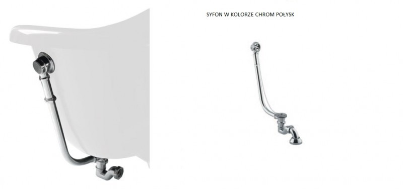 PMD Piramida syfon z przelewem do wannien wolnostojących chrom C20V