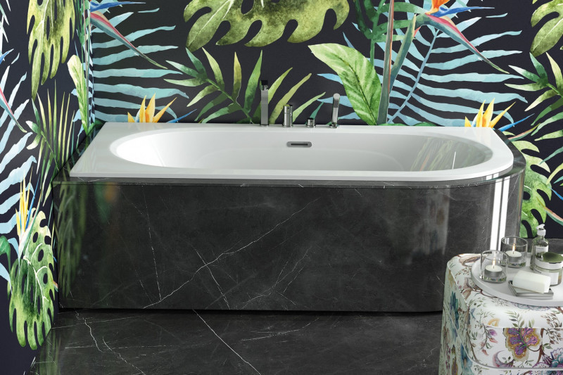 BESCO Avita Slim+ wanna asymetryczna lewa 180x80 z syfonem złotym akryl biały WAV-180-LPZ