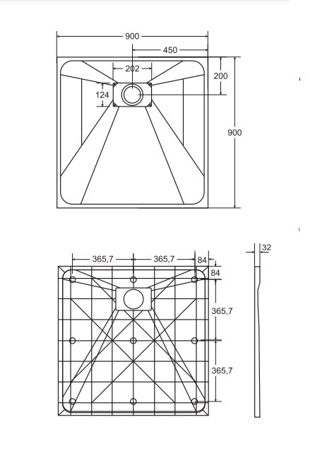 BESCO Vexo Ultraslim brodzik kwadratowy 90x90 biały BV-90-90-K