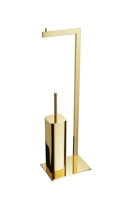 Excellent Riko stojak na papier toaletowy ze szczotką WC złoty DOEX.1650GL