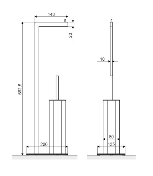 Excellent Riko stojak na papier toaletowy ze szczotką WC złoty DOEX.1650GL