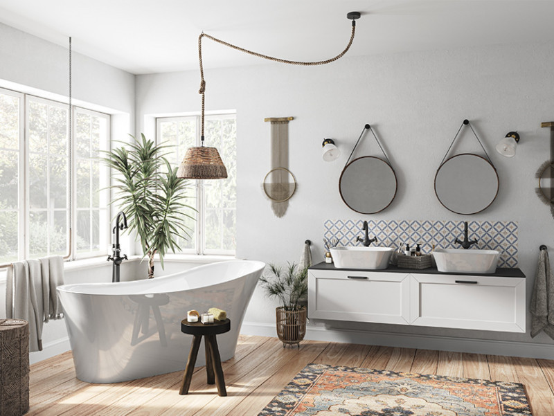 Besco Calima wanna wolnostojąca 170x74 cm akryl biały + syfon biały WAS-170-CBI