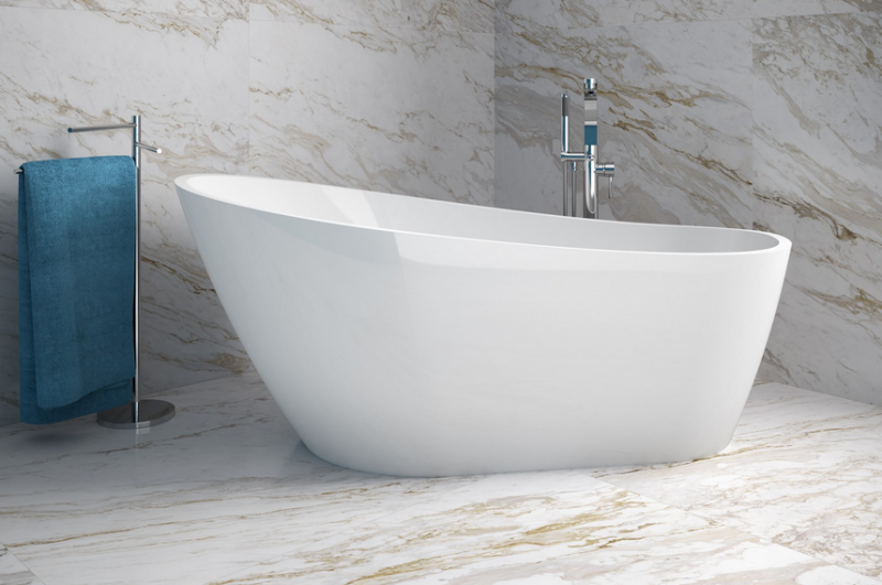 Besco Melody wanna wolnostojąca 170x80 cm akryl biały + syfon grafit WAS-170-MGR