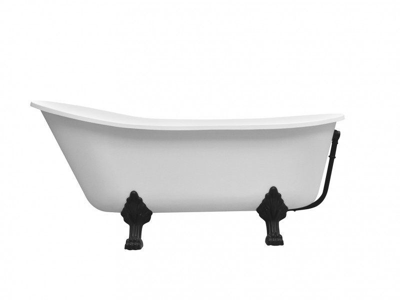 BESCO Olaya wanna wolnostojąca 160x68 biały + nogi czarne WAO-160+CZ