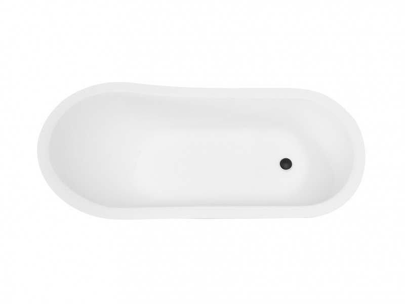 BESCO Olaya wanna wolnostojąca 160x68 biały + nogi czarne WAO-160+CZ