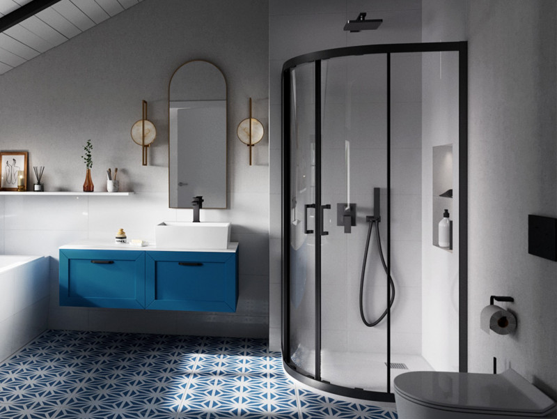 BESCO Vexo Ultraslim brodzik półokrągły 90x90 biały BV-90-90-P