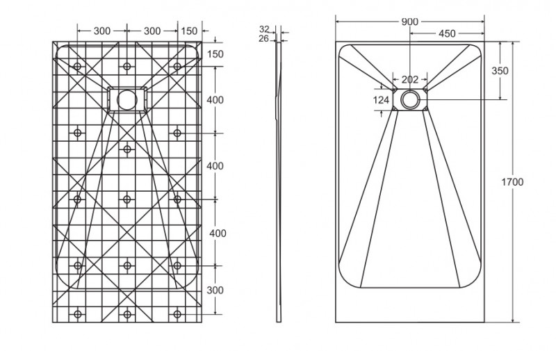 BESCO Vexo Black Ultraslim brodzik prostokątny 170x90 czarny BVB-170-90-P