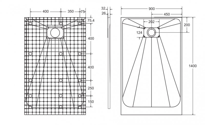 BESCO Vexo Black Ultraslim brodzik prostokątny 140x90 czarny BVB-140-90-P