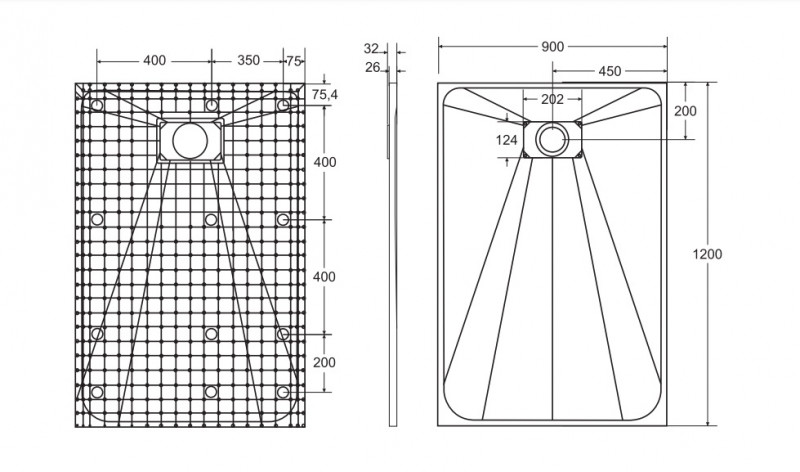 BESCO Vexo Black Ultraslim brodzik prostokątny 120x90 czarny BVB-120-90-P