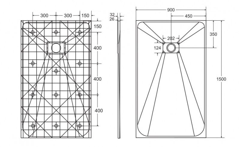 BESCO Vexo Ultraslim brodzik prostokątny 150x90 biały BV-150-90-P