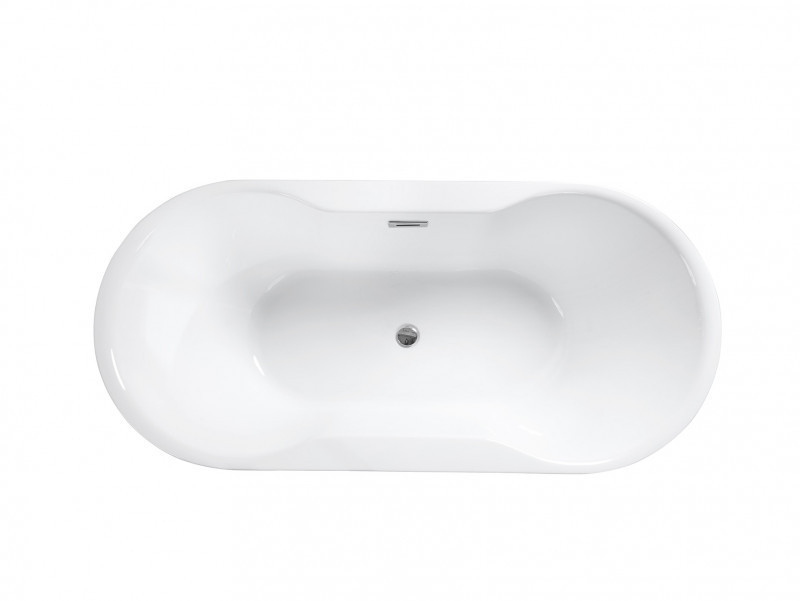 Besco Navia wanna wolnostojąca 160x80 cm akryl biały + syfon chrom WAS-160-N