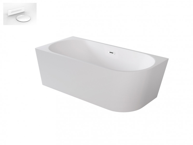 Besco Zoya wanna wolnostojąca przyścienna lewa 170x80 cm akryl biały + syfon biały WAS-170-ZLB