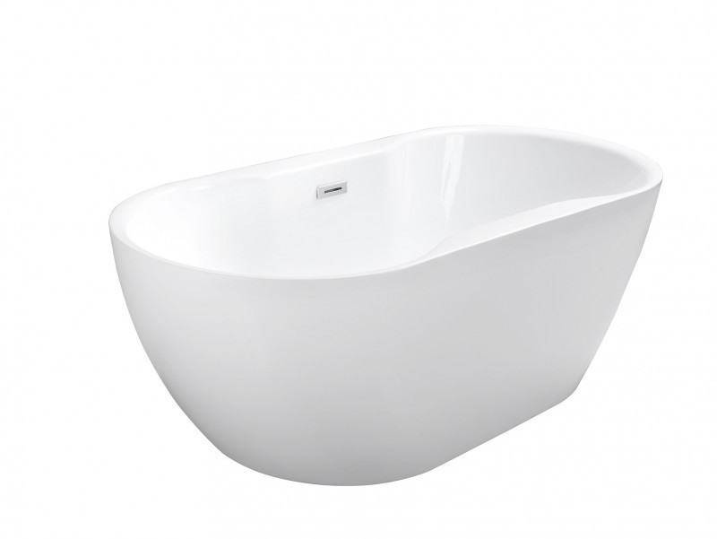 Besco Navia wanna wolnostojąca 150x80 cm akryl biały + syfon biały WAS-150-NBI