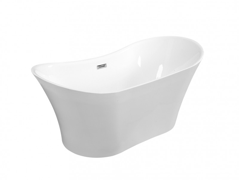 Besco Amber wanna wolnostojąca 170x80 cm akryl biały + syfon chrom WAS-170-AB