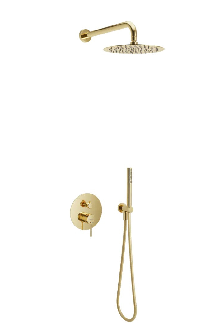 Excellent Pi kompletny zestaw prysznicowy podtynkowy 3-drożny złoty AREX.SET.1247GL