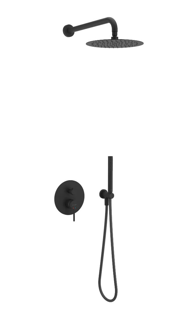 Excellent Pi kompletny zestaw prysznicowy podtynkowy 3-drożny czarny mat AREX.SET.1247BL