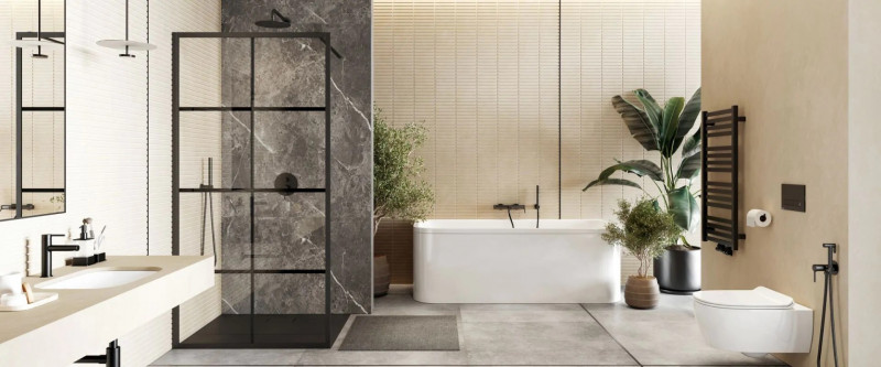 Excellent Pi kompletny zestaw prysznicowy podtynkowy 3-drożny czarny mat AREX.SET.1247BL