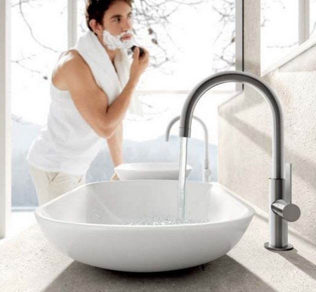 Tres Exclusive Project-Tres bateria umywalkowa wysoka XL 24K różowe złoto 211.906.01.OP