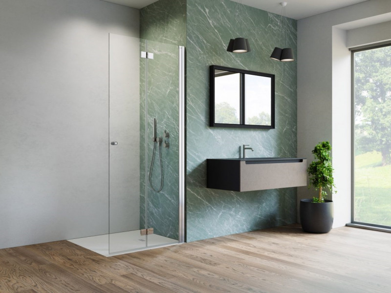 Radaway Nes Walk-In KDD B ścianka składana 80 cm prawa chrom przeźroczyste Easy Clean 10024080-01-01R