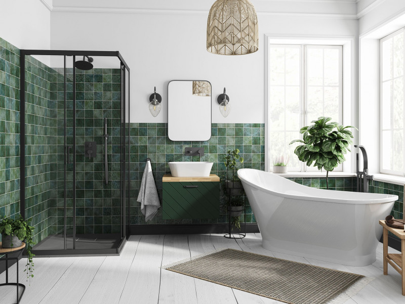 BESCO Modern Black kabina kwadratowa 80x80 drzwi przesuwane czarny przeźroczyste ProClean MKB-80-190-C