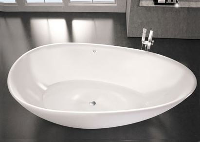 Sanitti Tre XL wanna wolnostojąca 170x85 lany marmur biały połysk 11031100