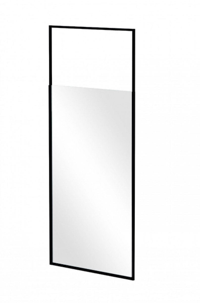 BESCO Icon Black kabina Walk-In 110 cm wspornik sufitowy 200-260 cm przeźroczyste czarny mat ProClean IC-110-200C