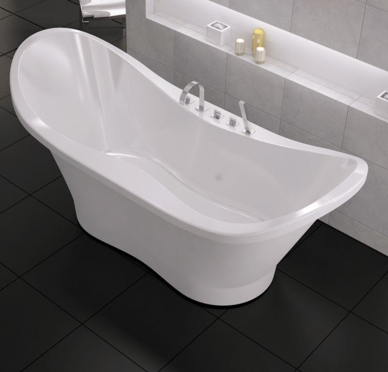 Sanitti Uno XL wanna wolnostojąca 182x77 cm lany marmur biały połysk 11011100