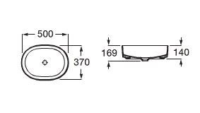 Roca Inspira Round umywalka nablatowa 50cm 50x37 Supraglaze A327520S00